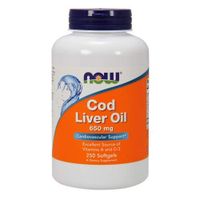 Cod Liver Oil, 650 mg, 250 Sgels by Now Foods (Pack of 3)