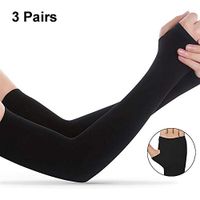 Arm Sleeves for Men Women - Silmy 3 Pairs UV Protection Cooling Arm Sleeves Sunblock Long Sun Sleeves Hands Arm Covers Long Sleeve for Cycling, Driving, Golf, Basketball & Outdoor Activity (Black)