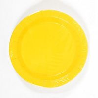 FLOMO Yellow 7'' Plates (8 Pack) neon party plates, party plates, yellow party plates, disposable plates, paper plates, yellow plates, paper plates birthday, (2)