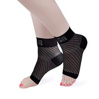 Athletec Sport Compression Foot Sleeves with Arch Support to Help Relieve Plantar Fasciitis Aches, Pains, Swelling, Heel Pain, and Treatment for Everyday Use - Size Small in Black (One Pair)