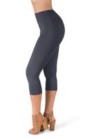 SATINA High Waisted Super Soft Capri Leggings - 20 Colors - Reg & Plus Size (Plus Size, Charcoal)