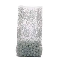 25ct. Small Elegant Silver"Laced Roses" 7x2x3" Cello Cellophane Treat Food Snack Bags ngKE -533