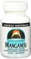 Source Naturals Manganese 10 mg Amino Acid Chelate,100 Tablets (Pack of 2)