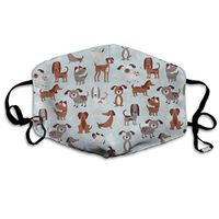 NiYoung Earloop Face Covers for Women Men Kids, Cute White Brown Dogs Warm for Pollen Smog, Running - Home Or Commercial Use