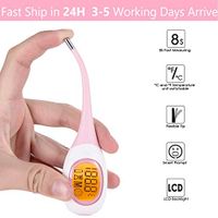 Basal Thermometer, Waterproof Oral Thermometer for Human, Fast Reading Accurate Digital Baby Thermometer for Fever, Axillary and Oral, Pink