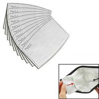 jewelry zheng PM2.5 Activated Carbon Filter Insert 5 Layers Protective Medium (10pcs+1Mask)