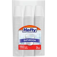 Hefty White Plastic Bathroom Cups - 3 Ounce, 12 Packages of 150 Cups (1,800 Total)