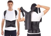 Breathable Posture Corrector Lumbar Brace Adjustable Dorsal Shoulders Clavicle Support for Men and Women Black X-Small