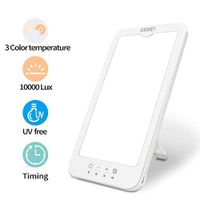 JUSONEY Light Therapy Lamp - Full Spectrum of Uv-Free 10000 Lux Brightness LED Therapy Light - 5 Levels of Brightness and 3 Different Color Timer Sunlight Lamp Light Box Therapy