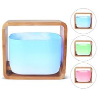 ToiletTree Products Aromatherapy 100% Wooden Bamboo and Glass Essential Oil Diffuser, Color-Changing, 1200 ml Capacity