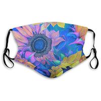 Women & Men Earloop Half Face Face Cover Mouth Covers Dustproof - Premium Windproof Outdoor Mouth Cover for Kids Youth Boys Girls (Psychedelic Sunflower)