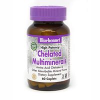 BlueBonnet Albion High Potency Chelated Multiminerals Caplets with Iron, 60 Count