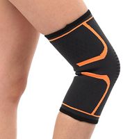 YJM Best Knee Brace for Meniscus Tear, 2X Knee Sleeve Compression Brace Support for Sport Joint Pain Arthritis Relief (Orange)