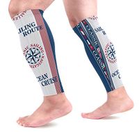 KEAKIA Sailing Route Calf Compression Sleeves Shin Splint Support Leg Protectors Calf Pain Relief for Running, Cycling, Travel, Sports for Men Women (1 Pair)