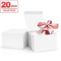 ValBox 20 Pack White Gift Boxes 5 x 5 x 3.5 Paper Gift Boxes with Lids for Gifts, Thanksgiving, Crafting, Cupcake, Cardboard Boxes, Easy Assemble Boxes