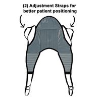 Patient Aid Padded U-Sling with Head Support, Universal Patient Lift Sling, Size Large, 600lb Capacity