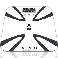 INEVIFIT Body Fat Scale, Highly Accurate Digital Bathroom Body Composition Analyzer, Measures Weight, Body Fat, Water, Muscle, BMI, Visceral Levels & Bone Mass for 10 Users. 5-Year Warranty (White)