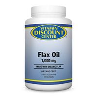 Vitamin Discount Center Organic Flax Oil 1000mg, 180 Softgels