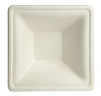 Brheez 12 oz (6”x6”) Elegant Heavy Duty Rectangle Plates 100% Natural Sugarcane Bagasse, Biodegradable and Compostable - Pack of 60
