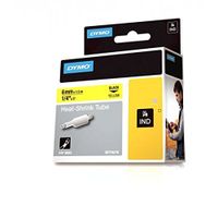 DYMO Industrial Heat Shrink Tubes for DYMO Industrial RhinoPro Label Makers, Black on Yellow, 1/4" (18052)