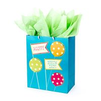 Hallmark 13" Large Birthday Gift Bag with Tissue Paper (Happy Birthday to You, Flags and Balloons)