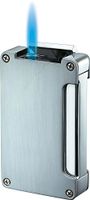 Visol Zidane Brushed Chrome Wind-Resistant Torch Flame Lighter with Built-in Cigar Punch