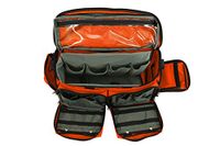 R&B Fabrications RB A600X-OR-C 1000 Denier Cordura Nylon MegaMedic's Bag with Tuff Bottom, Tank Straps and Padded Dividers, Orange