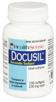 Health Sense - Docusil Docusate Sodium Stool Softener 100 mg. - 100 Softgels