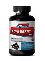 Natural Herbal Supplement with Acai Berry Extact - Acai Fruit (4:1) Concentrate 1200mg - Boost Energy Levels, Improves Digestive Function, and Mental Focus (1 Bottle 60 Capsules)