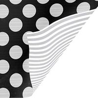 Jillson & Roberts Gift Wrap, 2-Sided Black & Silver (8 Rolls 5ft x 30in)