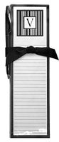 "Monogram V" Magnetic List Pad & Pen Gift Set, Blanc Noir Series