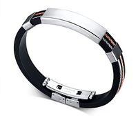 HUANIAN DIY Personalized Custom Engraving Plain Stainless Steel Medical ID Bangle for Men Women, Name Plate Identity Bracelet