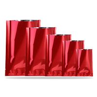 100Pcs Open Top Food Grade Aluminum Foil Storage Bag Cosmetic Mask Packing Bags Heat Seal Mylar Vacuum Bean Tea Snack Nut Packing Pouch For Powder Seasoning Package (Red, 9x13cm (3.54"x5.12"))