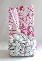 Hot Pink Jewel Swirls Cello Party Favor Treat Bags 3 1/2" x 2" x 7 1/2" - Pack of 25