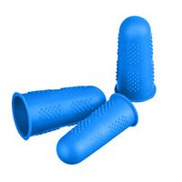 yanQxIzbiu Silicone Finger Cot, Anti-Scald/Anti-Slip/Anti-Burn Finger Protectors, Protect Finger Sleeve Caps Gloves Blue 5pcs