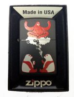Zippo Custom Lighter - Cute Hallucinating Weed Smoking & Drinking Panda Bears w/Magical Red Genie Black Matte Rare!