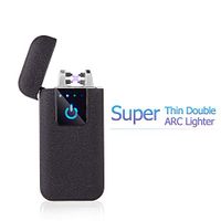 FL5018 Double Arc Plasma USB Lighter Rechargeable Windproof Flameless Electric Lighter (Matte Black)