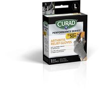 Curad Performance Series 50+ Arthritis Reilef Glove, Aids in Arthritis, Carpal Tunnel & Tendonitis, Breathable, Soft, Mild Compression, 1 Pair, Large