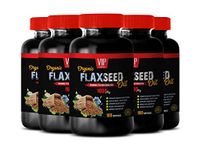 Organic Skin Supplement - Organic Flax Seed Oil 1000 MG - Organic Omega 3 6 9 Supplement - 5B (500 softgels)