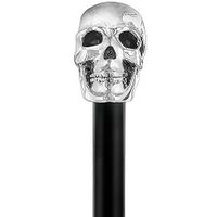 Sterling Silver Skull Walking Stick with Black Beechwood Shaft