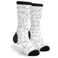 Packsjap Boobs The Breast Men & Women Casual Cool Cute Crazy Funny Athletic Sport Colorful Fancy Novelty Graphic Crew Tube Socks