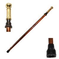 Nautical World Wooden Walking Stick Vintage Wood Decorated with Brass Handle Walking Stick for Men and Women, Affordable Gift Decorative Walking Cane Fashion Statement for Men/Women/Seniors/Grandpa