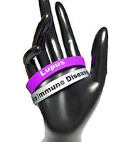 2 Pack Autoimmune Disease and Lupus Awareness Bracelets Adult Size Silicone Wristbands Medical Alert Colors May Vary