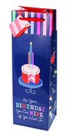 Cakewalk Birthday Cake Wine Gift Bag, Multi-colored