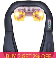 RZDJ Jinkairui Electrical Neck Shoulder Back Body Massager Shiatsu Kneading Infrared Heated Massage Car Home Masaj Device (Color : Black, Plug Type : US Plug)