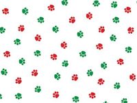 Pack Of 100, 6 X 3.25 X 13.5" 1.2 Mil Christmas Paws Christmas Print Cello Bags 8 Cups Made In USA