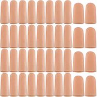 40 PCS Gel Finger Support Protector Gloves, Gel Finger Cots/Covers - Different Sizes Silicone Fingertips for Hands Cracking, Eczema Skin