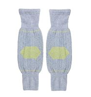 Flyusa Unisex Cotton Warm Knee Brace Pads Winter Cycling Knee Leg Warmers Knee Sleeves for Men Women(Light Grey and Yellow)