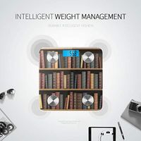 Books in Library Bookcase Digital Scales Body Digital Scales Body Bodyweight Scale Tracks 8 Key Compositions Analyzer Sync with Fitness Apps 400 Lbs