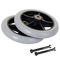 6 Inch Solid Wheel Replacement for Wheelchairs, Rollators, Walkers, 2 Pack